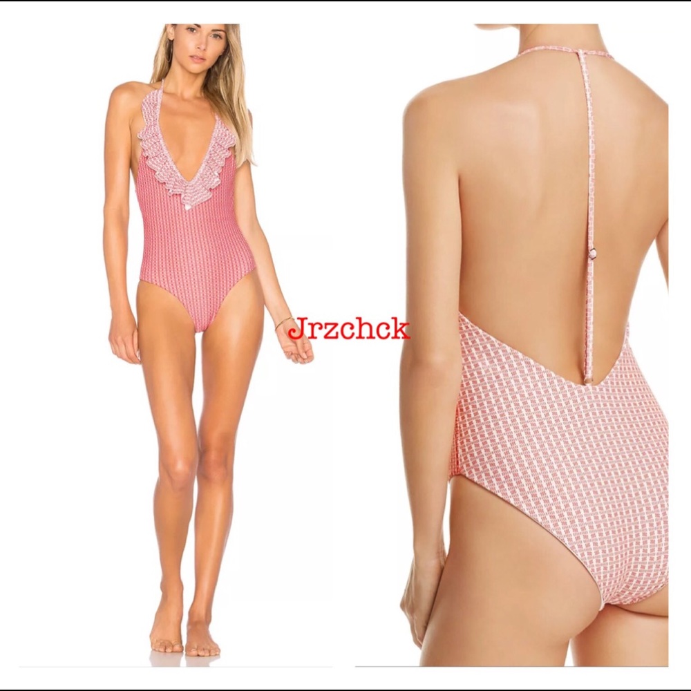 NWT Ruffled T Back One Piece Bathing Suit was